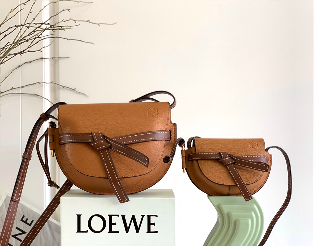 [TOP] LOEWE Gate Bag Mini 15x12.5x8cm/20*19*11.5cm  - Brown