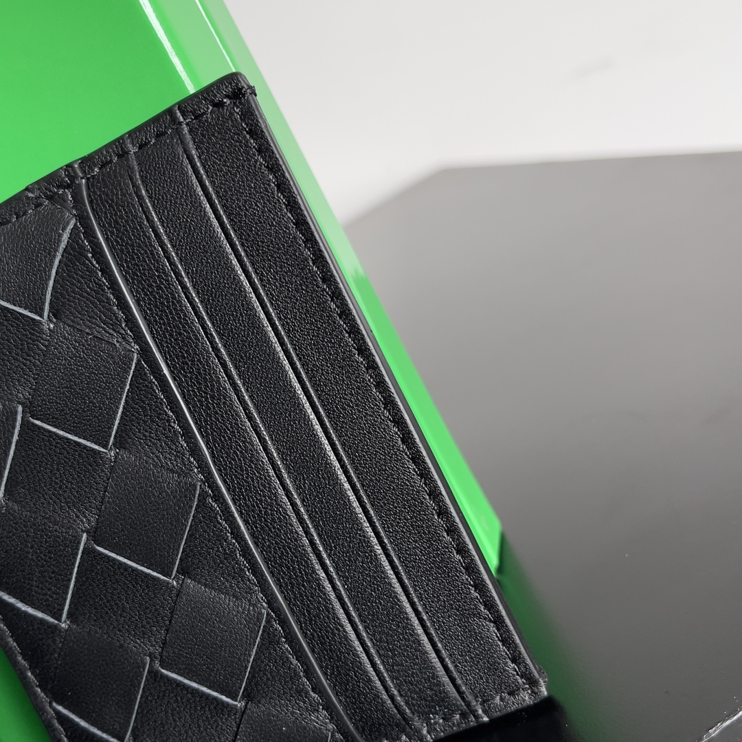 [TOP] Bottega Veneta BV Cowhide Card Holder - Black