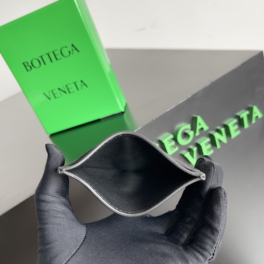[TOP] Bottega Veneta BV Cowhide Card Holder - Black