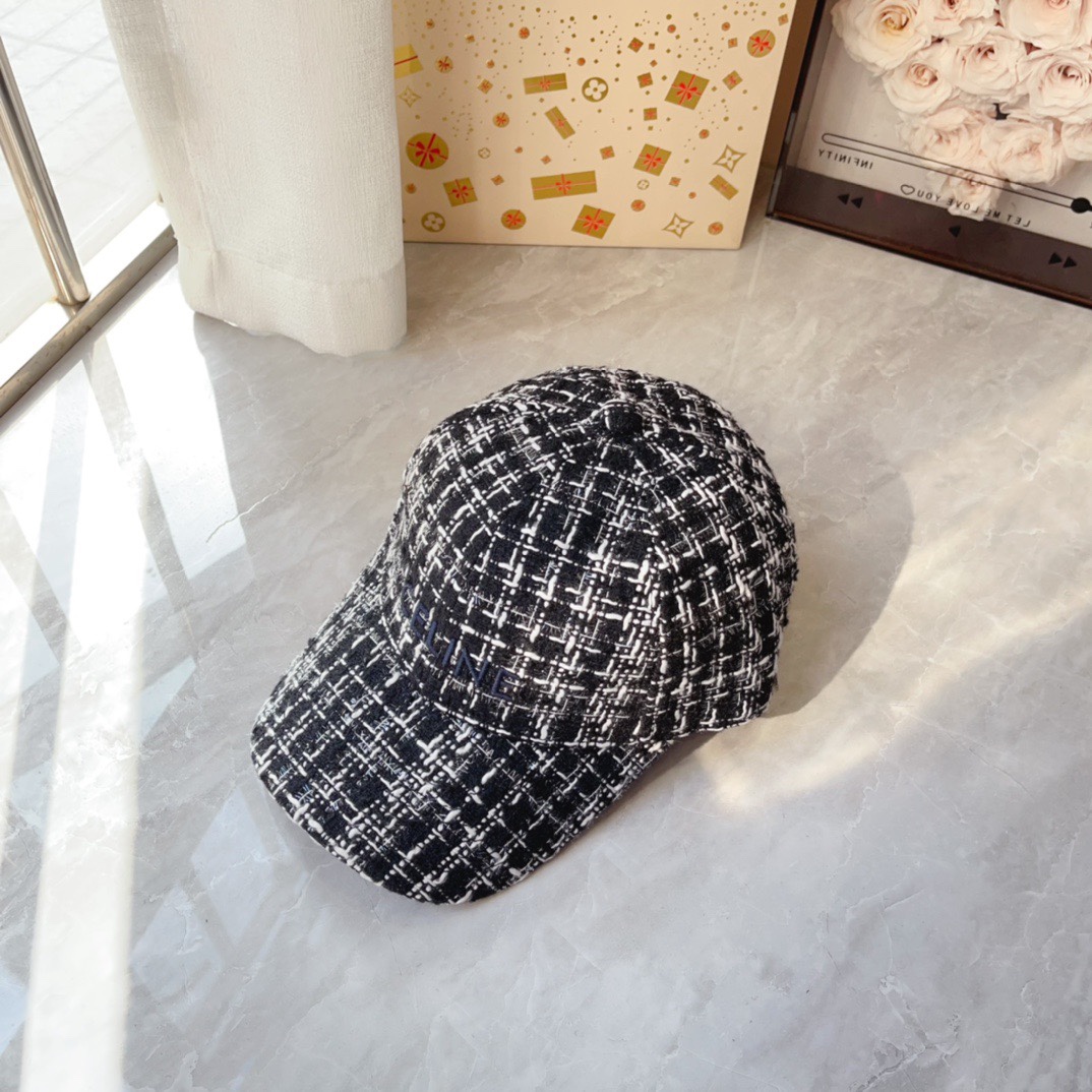 [TOP] CELINE Tweed Blend Baseball Cap - 8 Colour