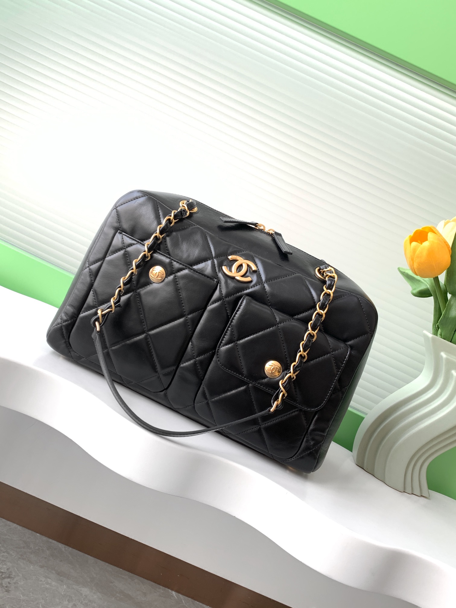 [TOP] CHANEL Large Bowling Bag 21×33×15cm -2 Color