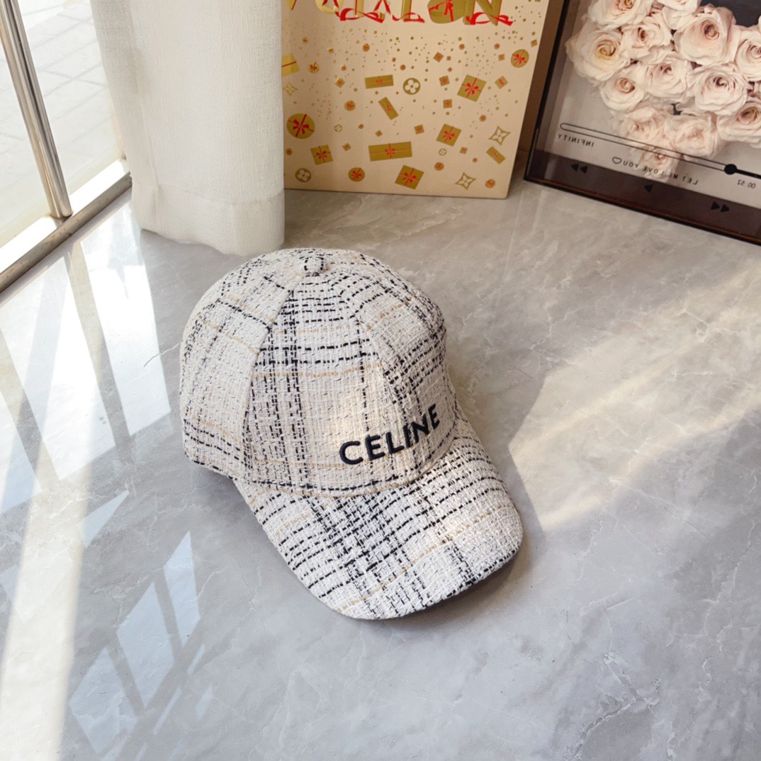 [TOP] CELINE Tweed Blend Baseball Cap - 8 Colour