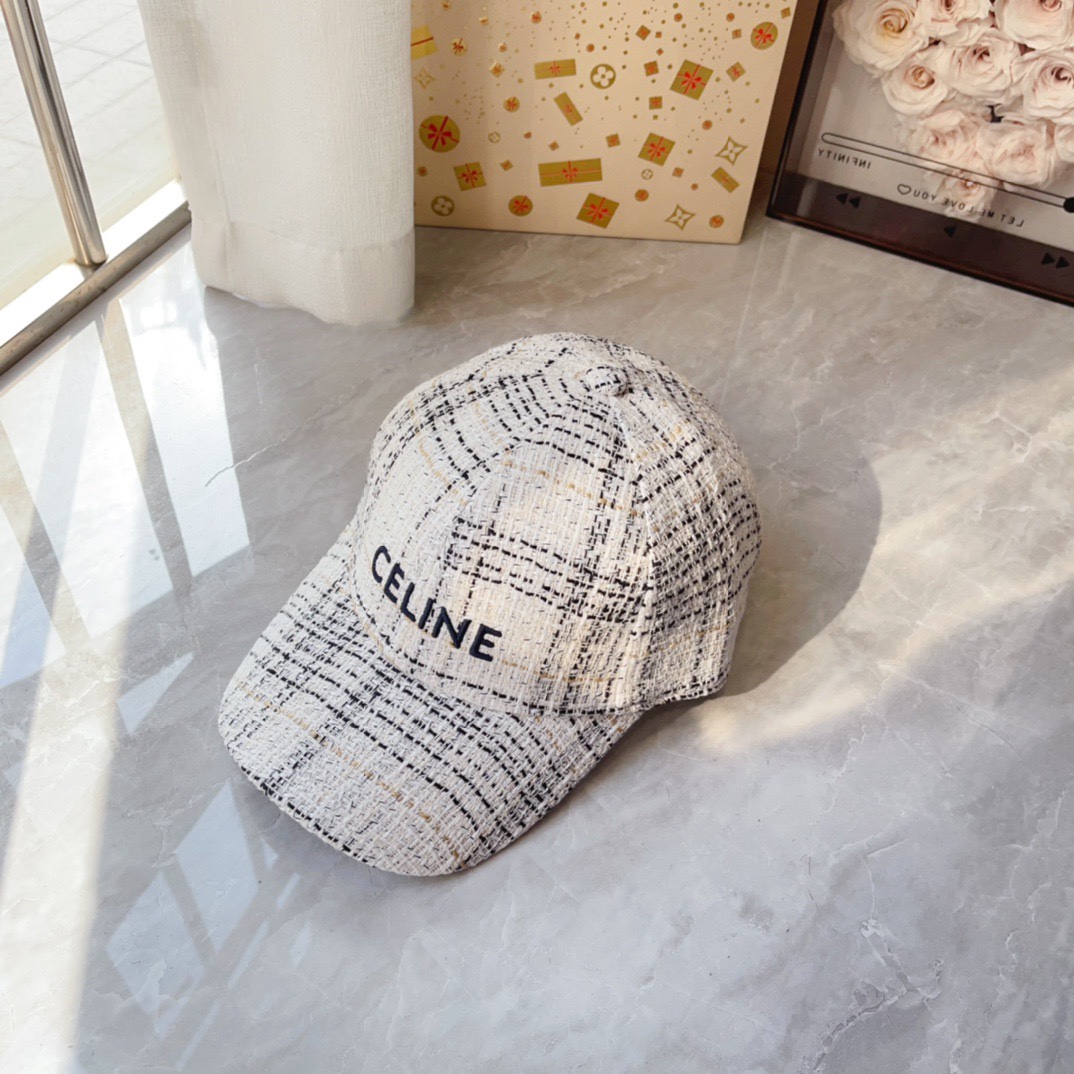 [TOP] CELINE Tweed Blend Baseball Cap - 8 Colour