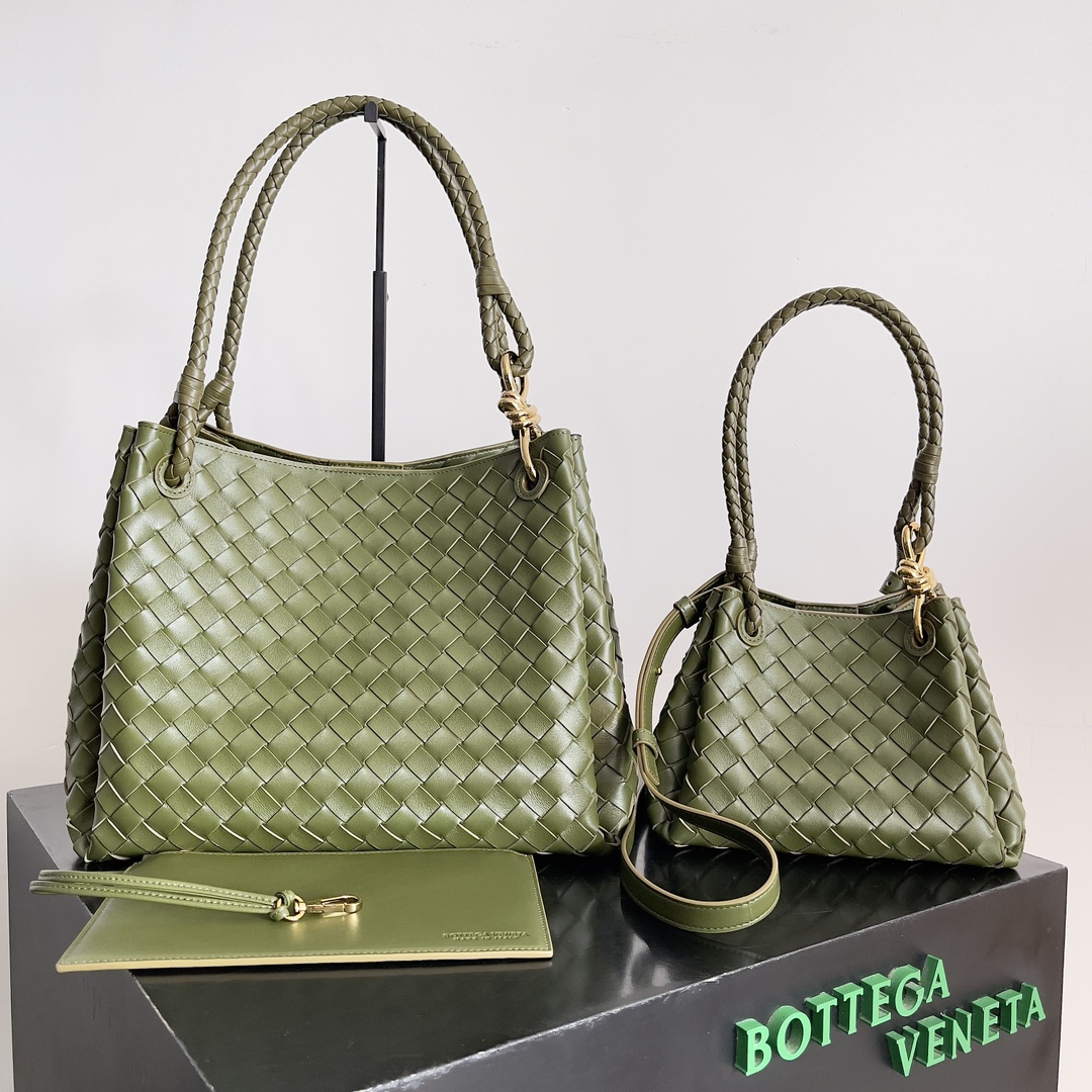[TOP] Bottega Veneta BV Andiamo Parachute bag 21x17x16.5cm/30x26x20cm - Green