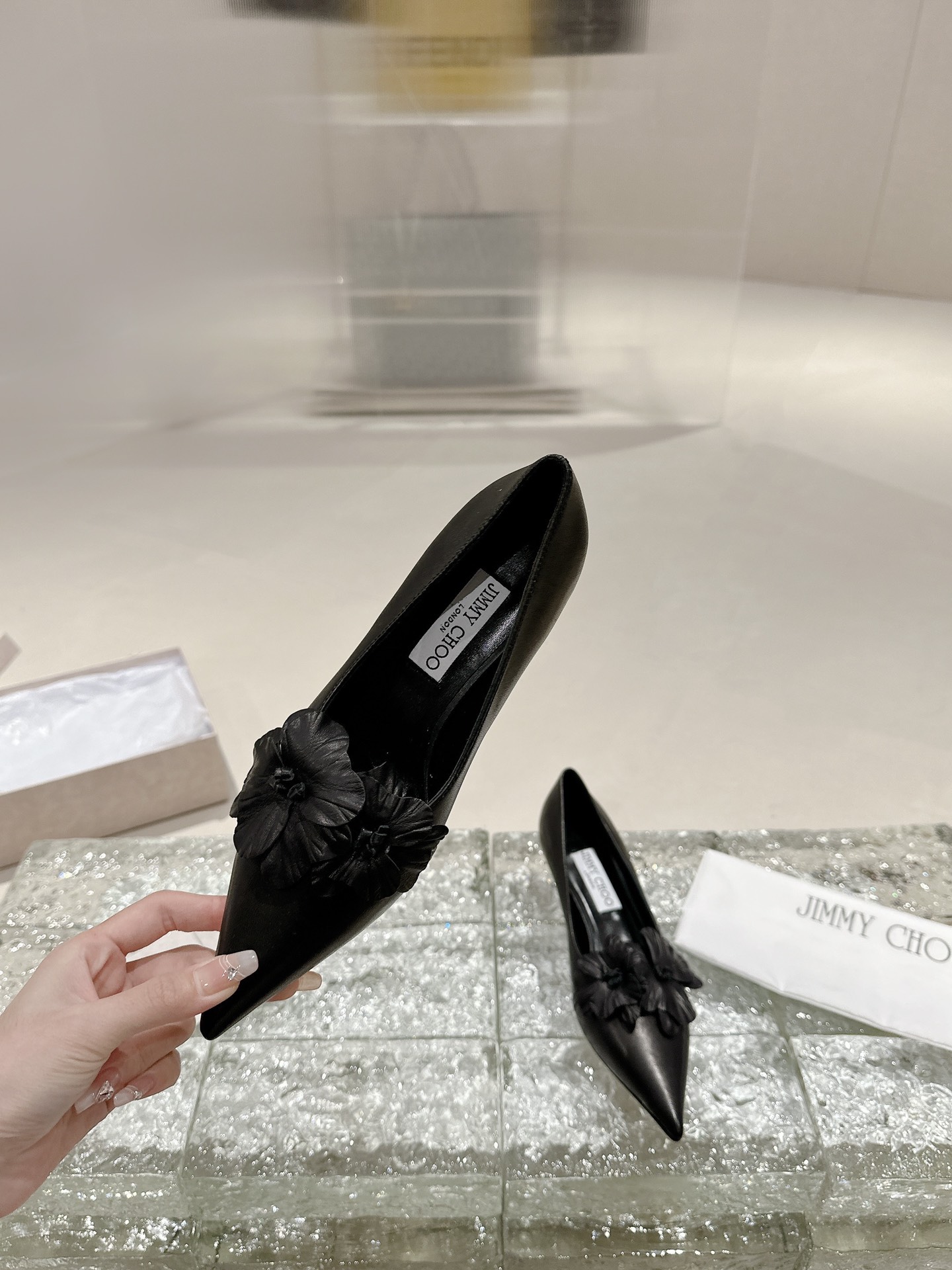 [TOP] Jimmy Choo ROSALIA/FLOWERS 65 Low Heel Pumps - 3 Color