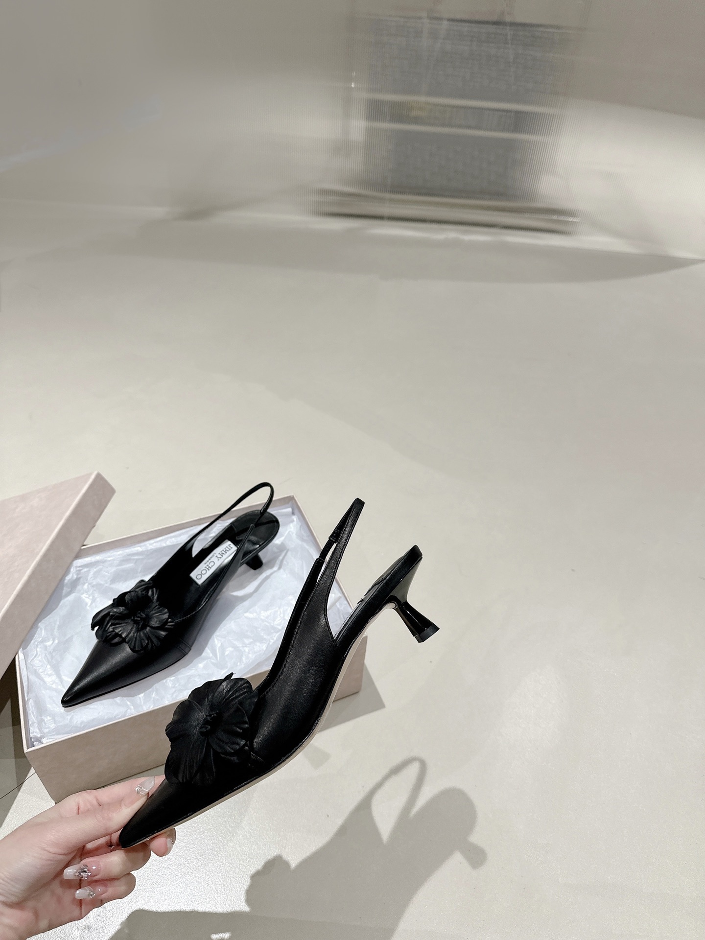 [TOP] Jimmy Choo ROSALIA/FLOWERS 65 Low Heel Mules - 3 Color