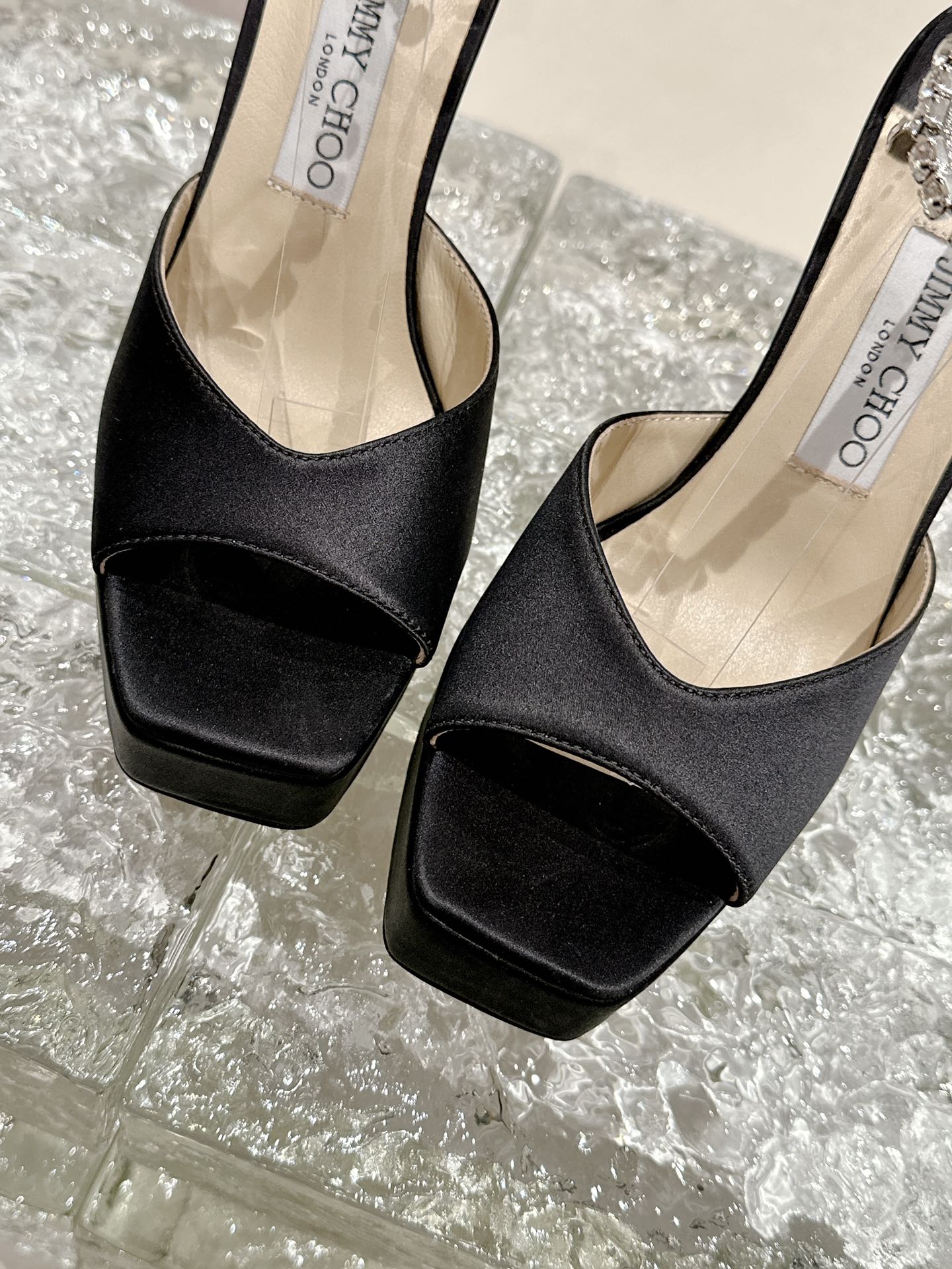 [TOP] Jimmy Choo SAEDA SANDAL/PF Crystal Embellished Platform 12.5cm High Heel Sandals - 6 Color