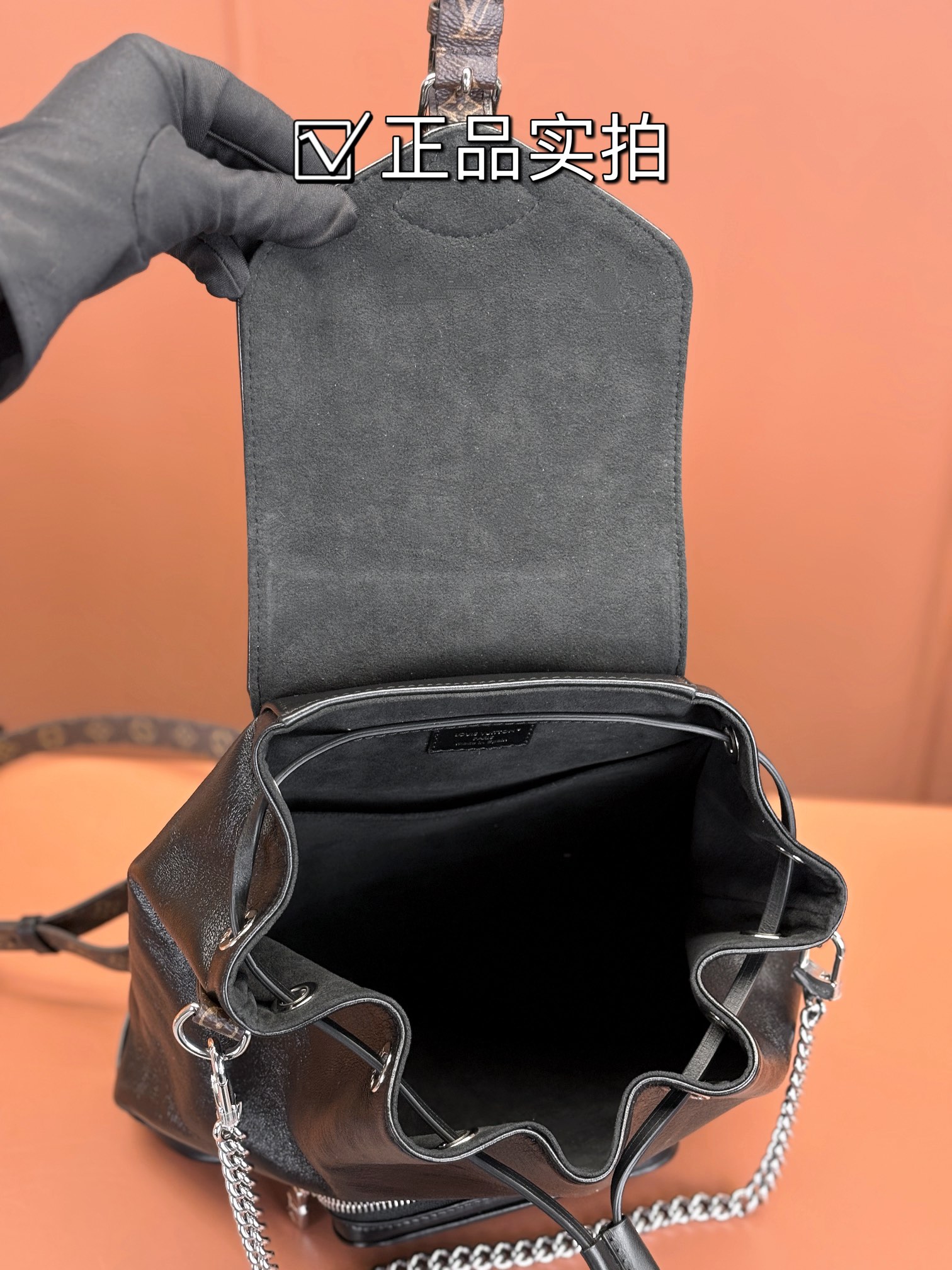 [TOP] Louis Vuitton LV  Montsouris PM Backpack 30 x 18 x 28 cm-Black