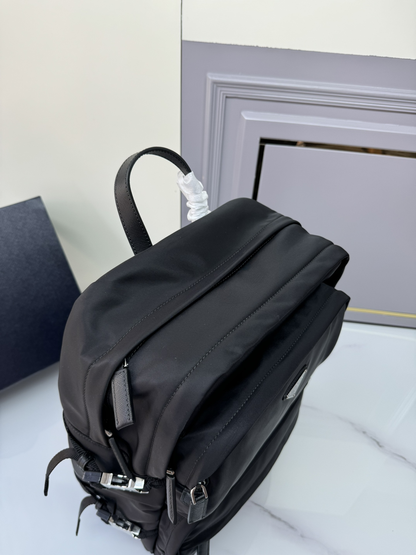 [TOP] PRADA Nylon Fabric Multi-Functional Backpack 25.5x21.5x45cm - Black