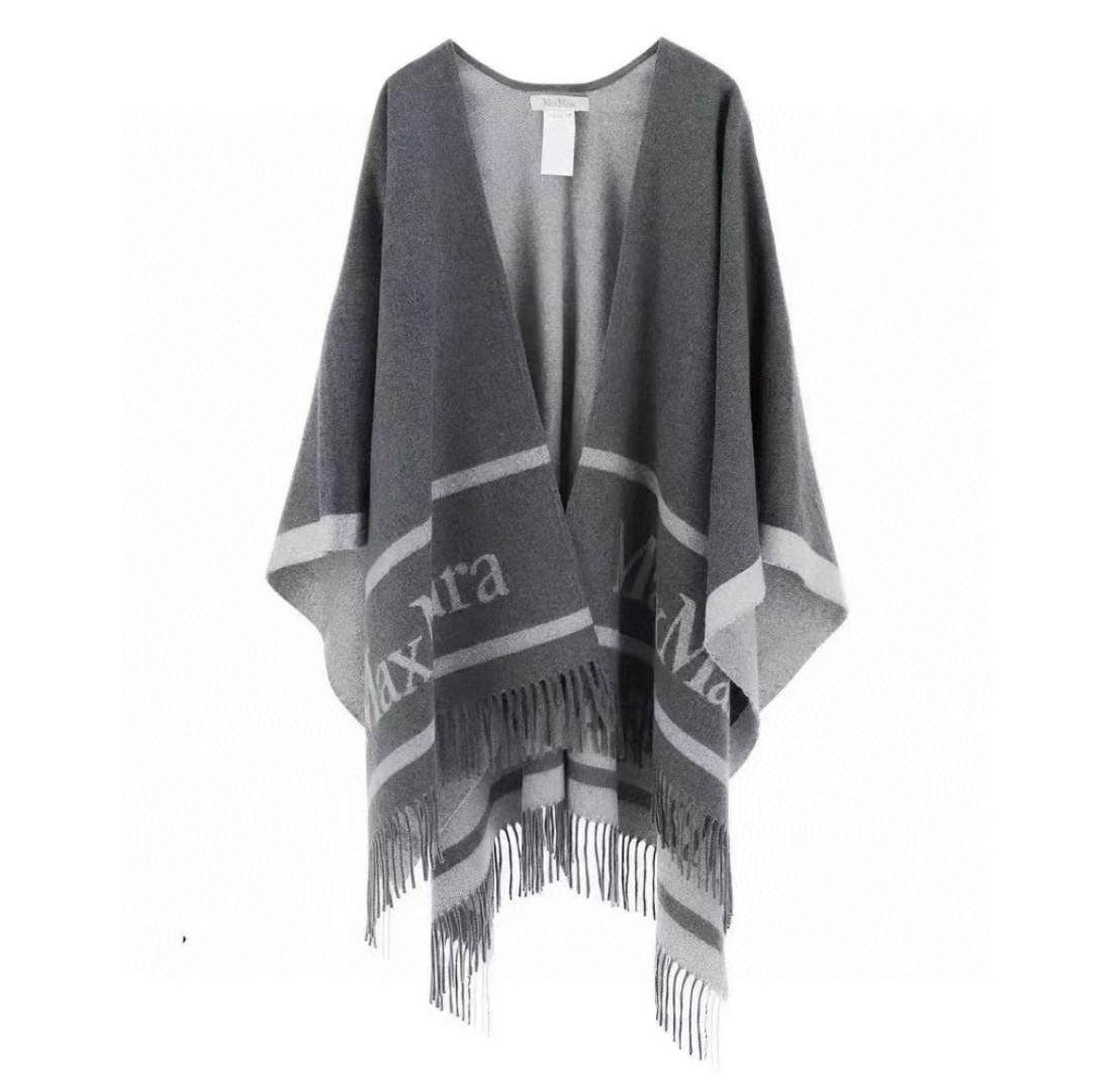 [TOP] Max Mara Wool Double-sided Cape Scarf 162x130cm - 3 Color
