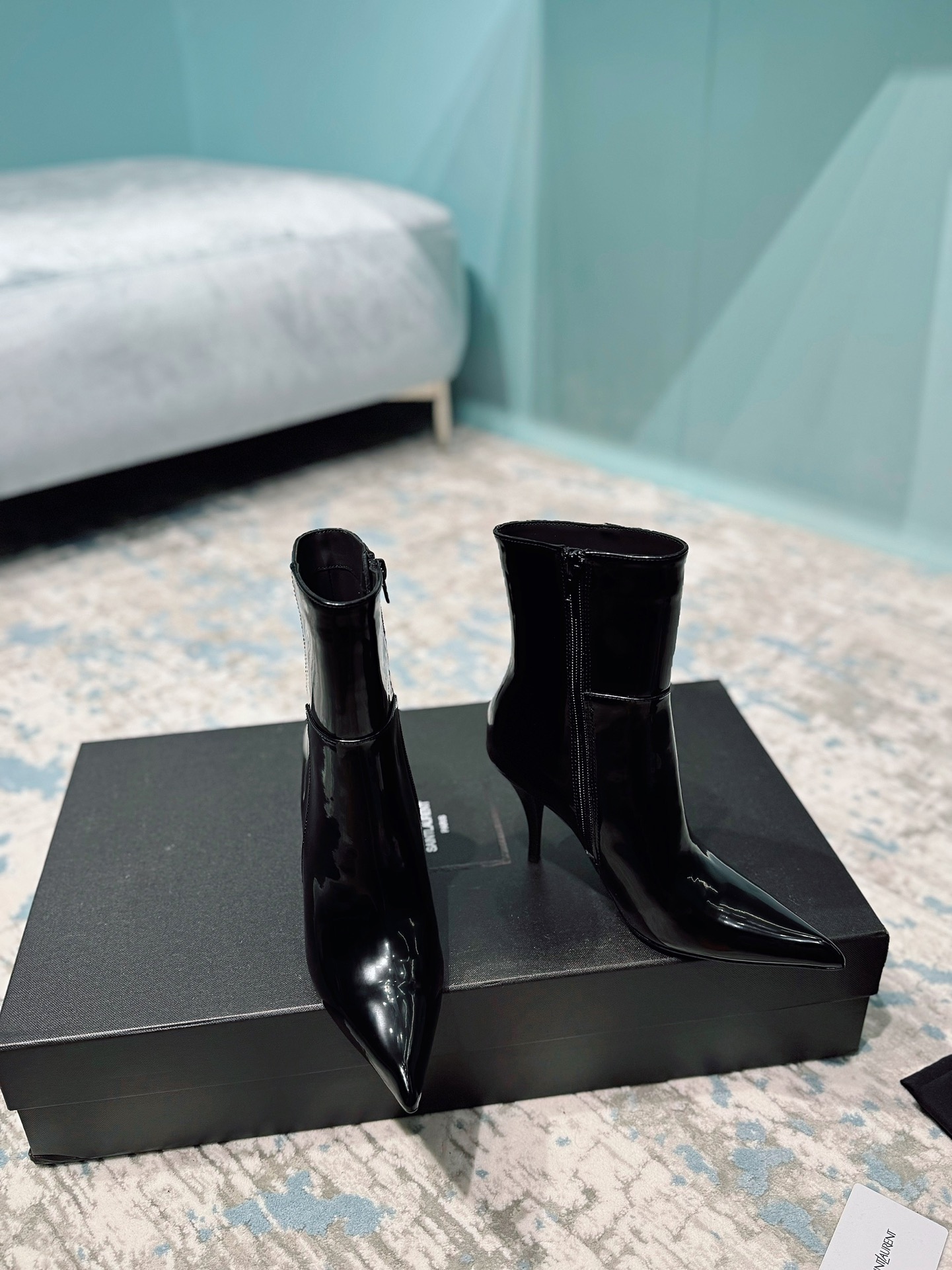 [TOP] Yves Saint Laurent YSL Leather Short/ Long Boots - Black