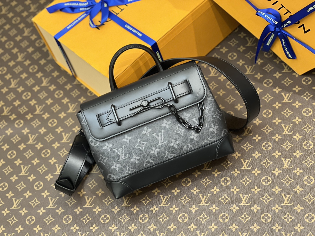 [TOP] Louis Vuitton LV Monogram Steamer PM M46953 Bag 25 x 19 x 8 cm - Black