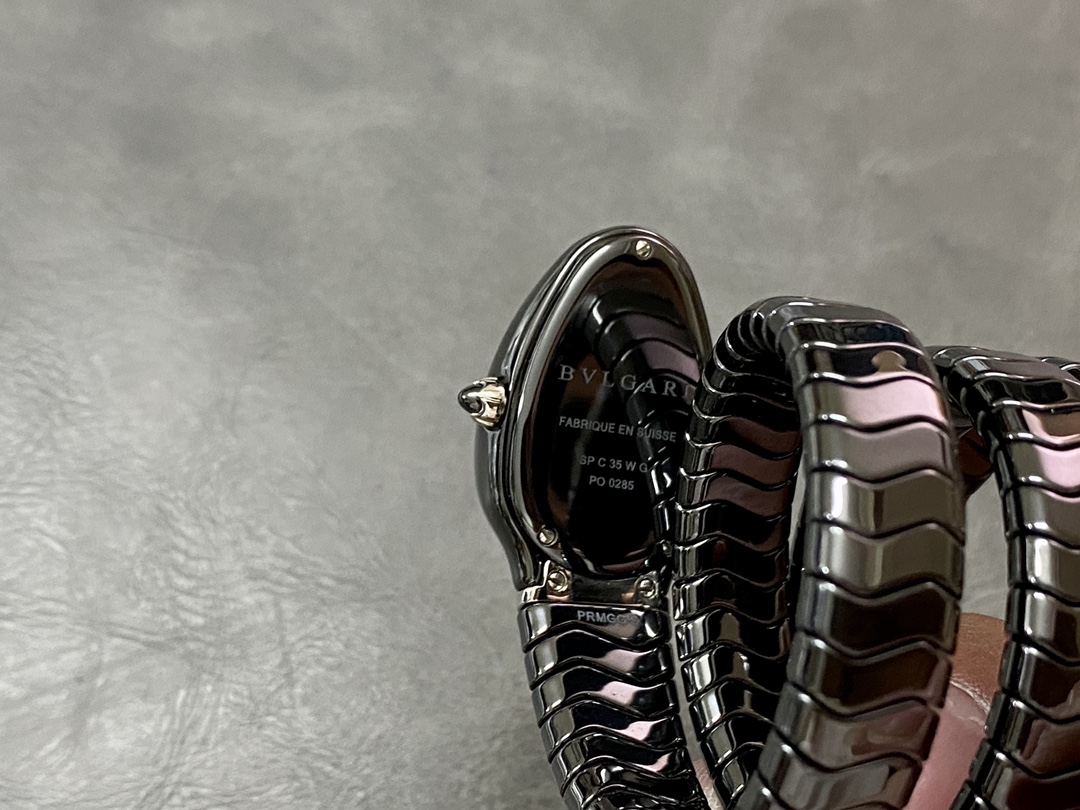 [Top] BVLGARI Serpenti Spiga 35 Watch- Black