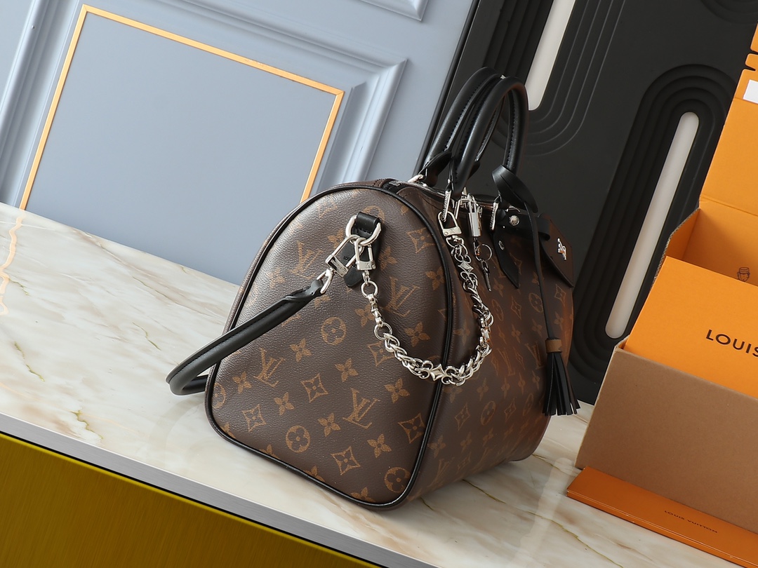 [TOP] Louis Vuitton LV Speedy Soft 30 Boho  Bag 30 x 21 x 17cm - Black