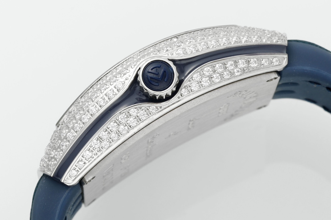 [TOP] Franck Muller V32 Square Diamond Women's Watch 32mm-Dark Blue