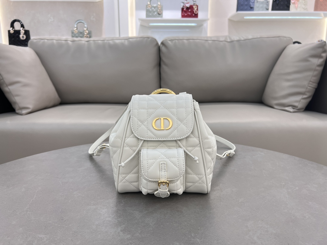 [TOP] Christian Dior Small Dior Caro Backpack 19.5×18.5×8.5cm -5 Colors