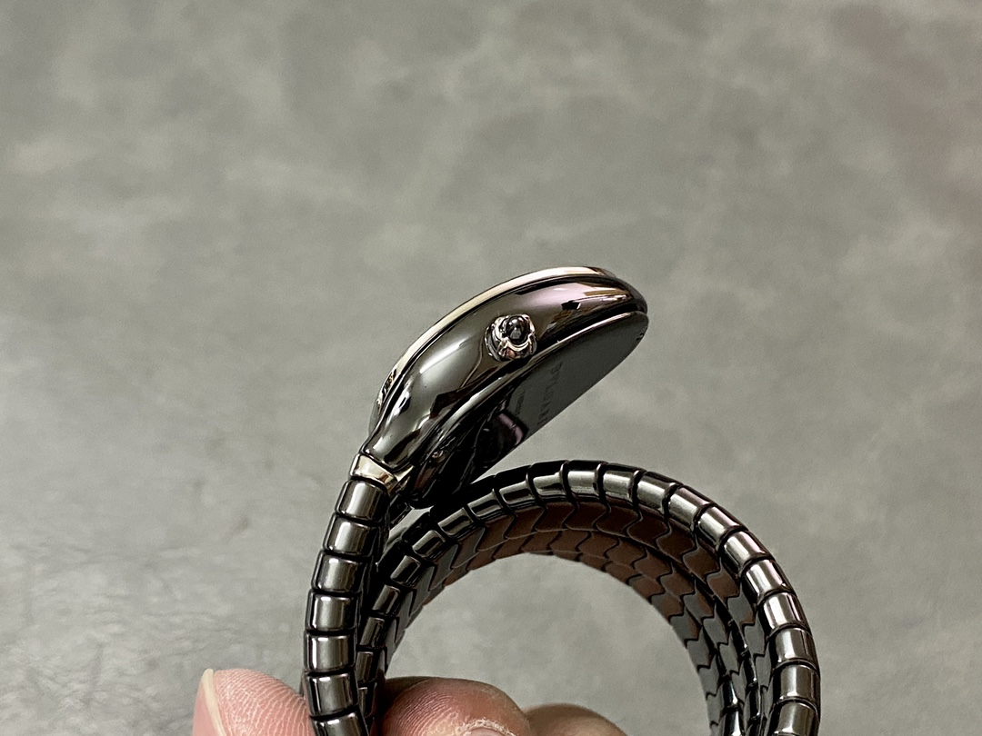 [Top] BVLGARI Serpenti Spiga 35 Watch- Black