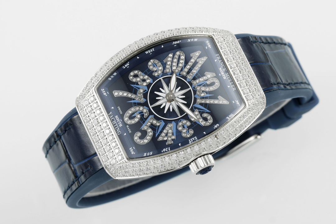 [TOP] Franck Muller V32 Square Diamond Women's Watch 32mm-Dark Blue