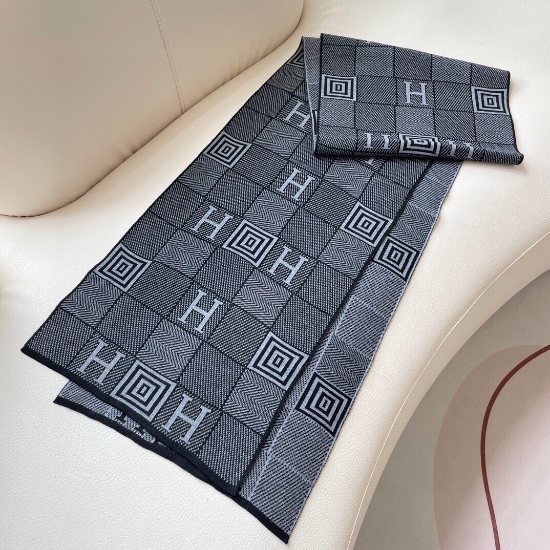 [TOP] HERMES Cashmere Scarf 32 x 180 cm - 3 Colors