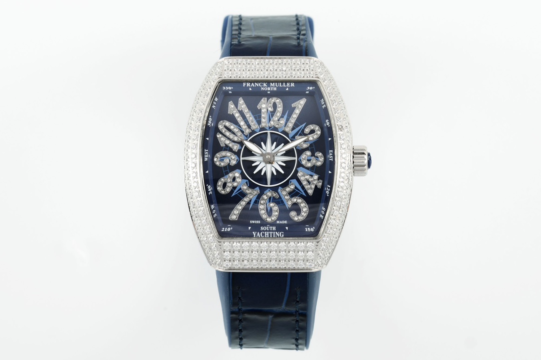[TOP] Franck Muller V32 Square Diamond Women's Watch 32mm-Dark Blue