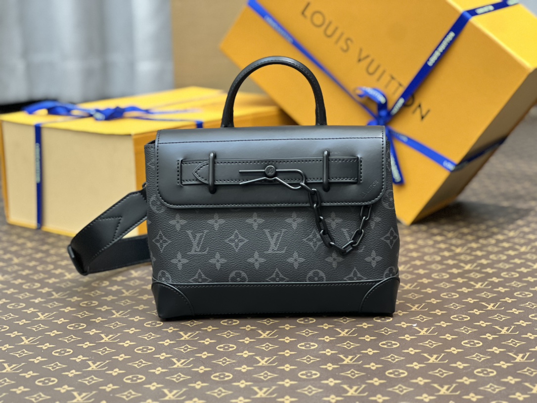 [TOP] Louis Vuitton LV Monogram Steamer PM M46953 Bag 25 x 19 x 8 cm - Black
