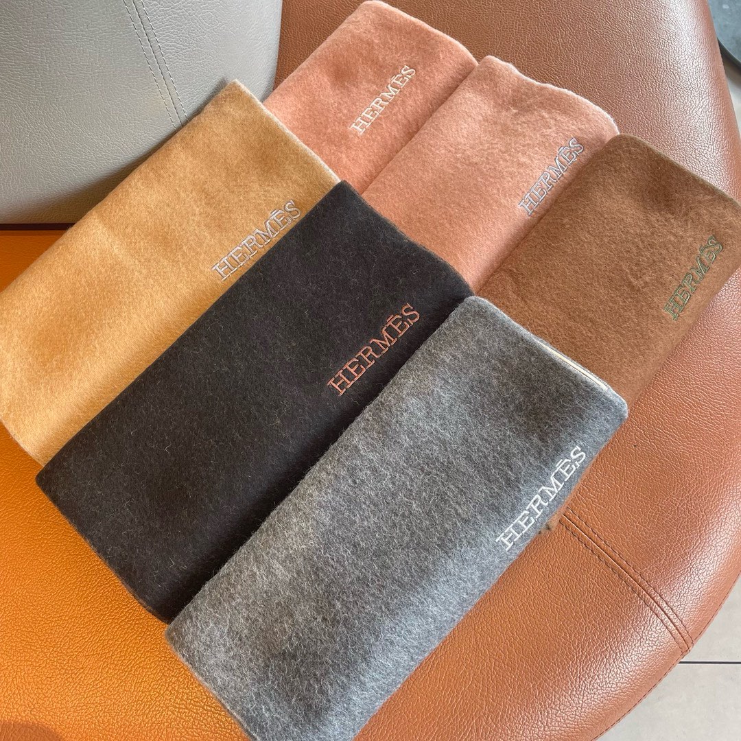 [TOP] HERMES Cashmere Scarf 30 x 180 cm - 6 Colors