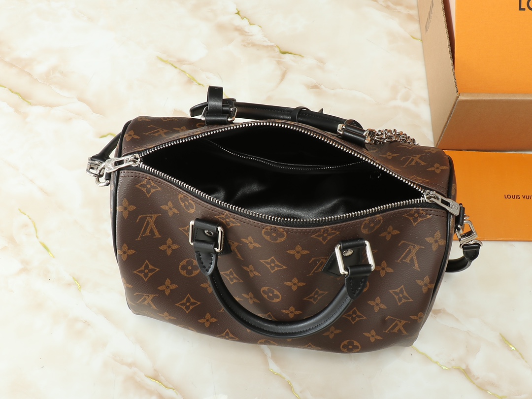 [TOP] Louis Vuitton LV Speedy Soft 30 Boho  Bag 30 x 21 x 17cm - Black
