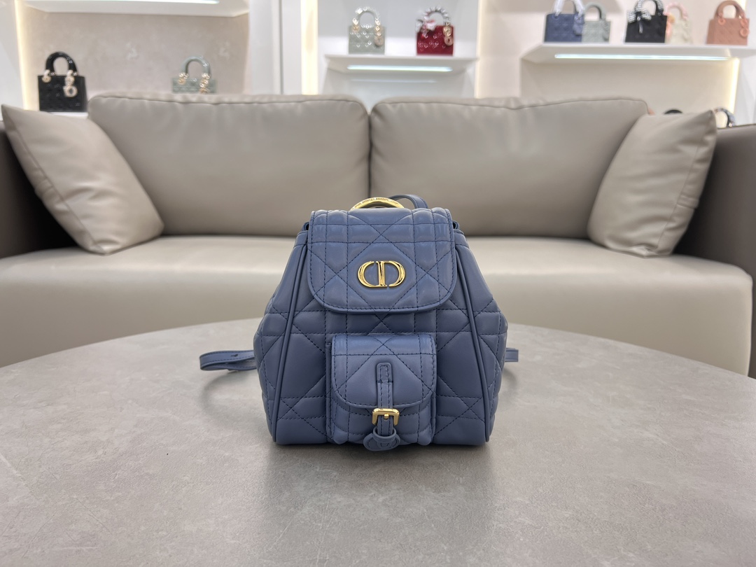 [TOP] Christian Dior Small Dior Caro Backpack 19.5×18.5×8.5cm -5 Colors