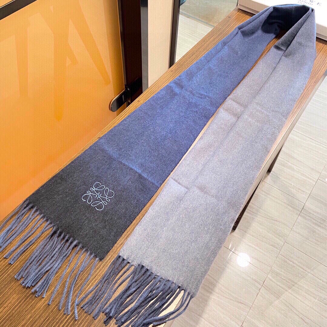 [TOP] LOEWE Wool Scarf 35x190cm - Blue