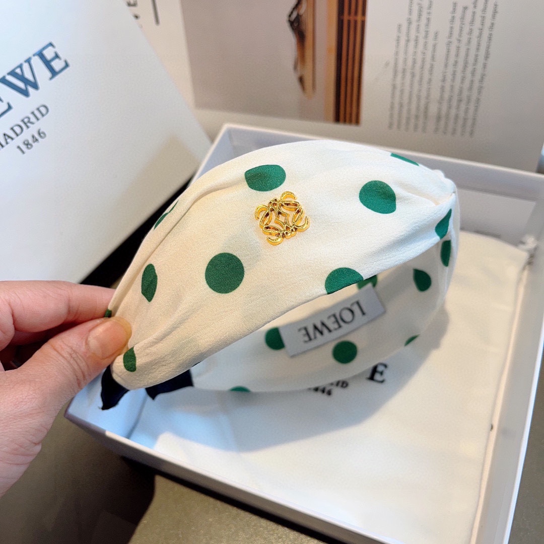 [TOP] LOEWE Polka Dot Headband - White