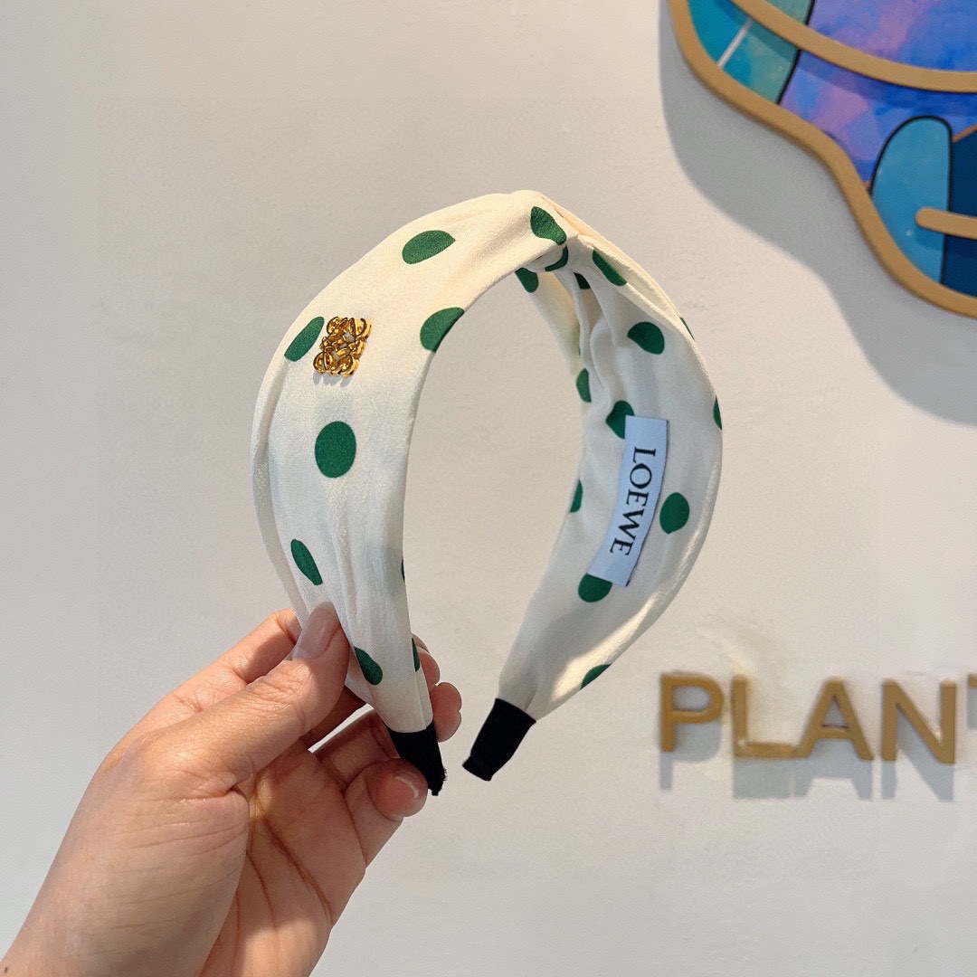 [TOP] LOEWE Polka Dot Headband - White