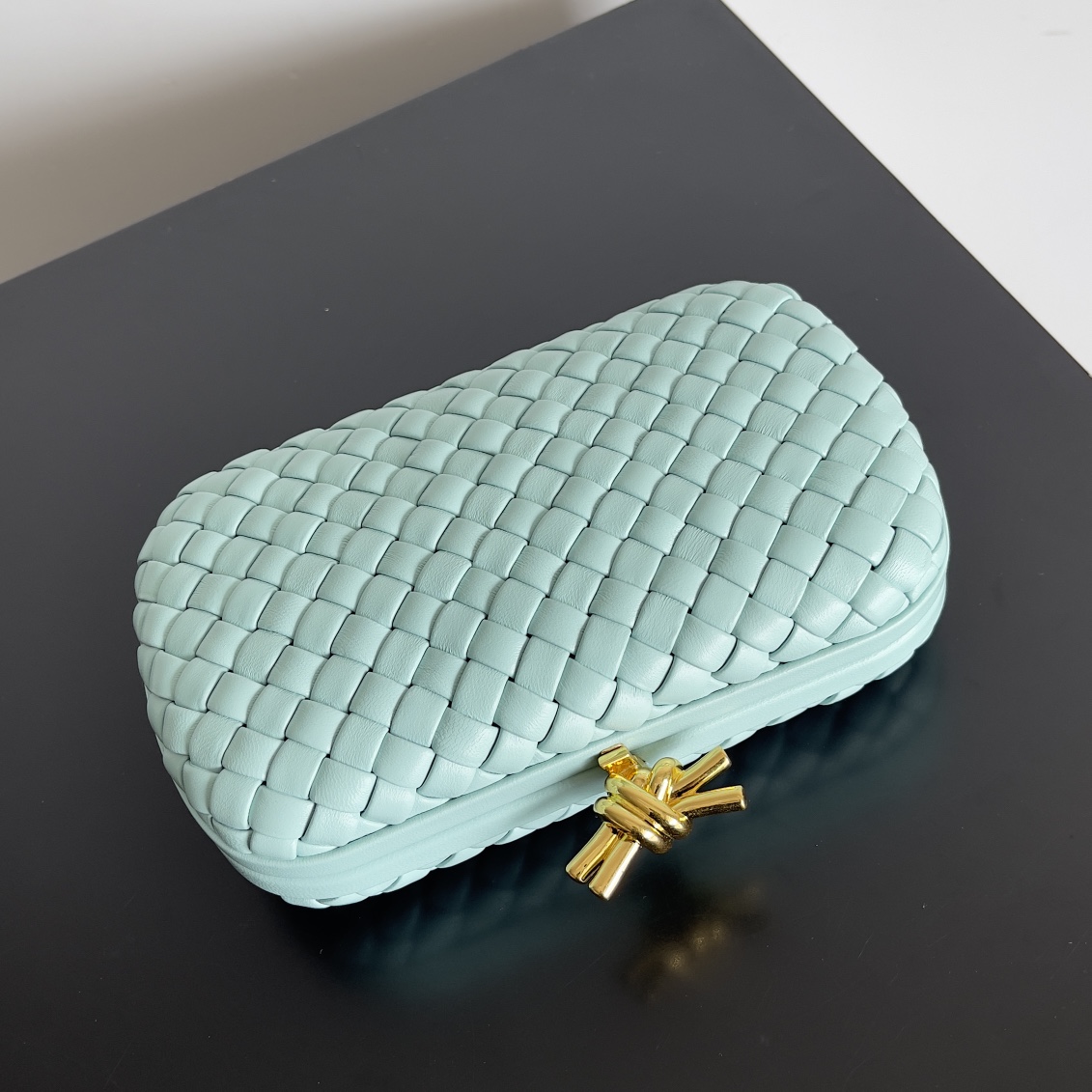 [TOP] Bottega Veneta BV Knot Weave Bag 20.5x6x12.5 cm - Mint Green