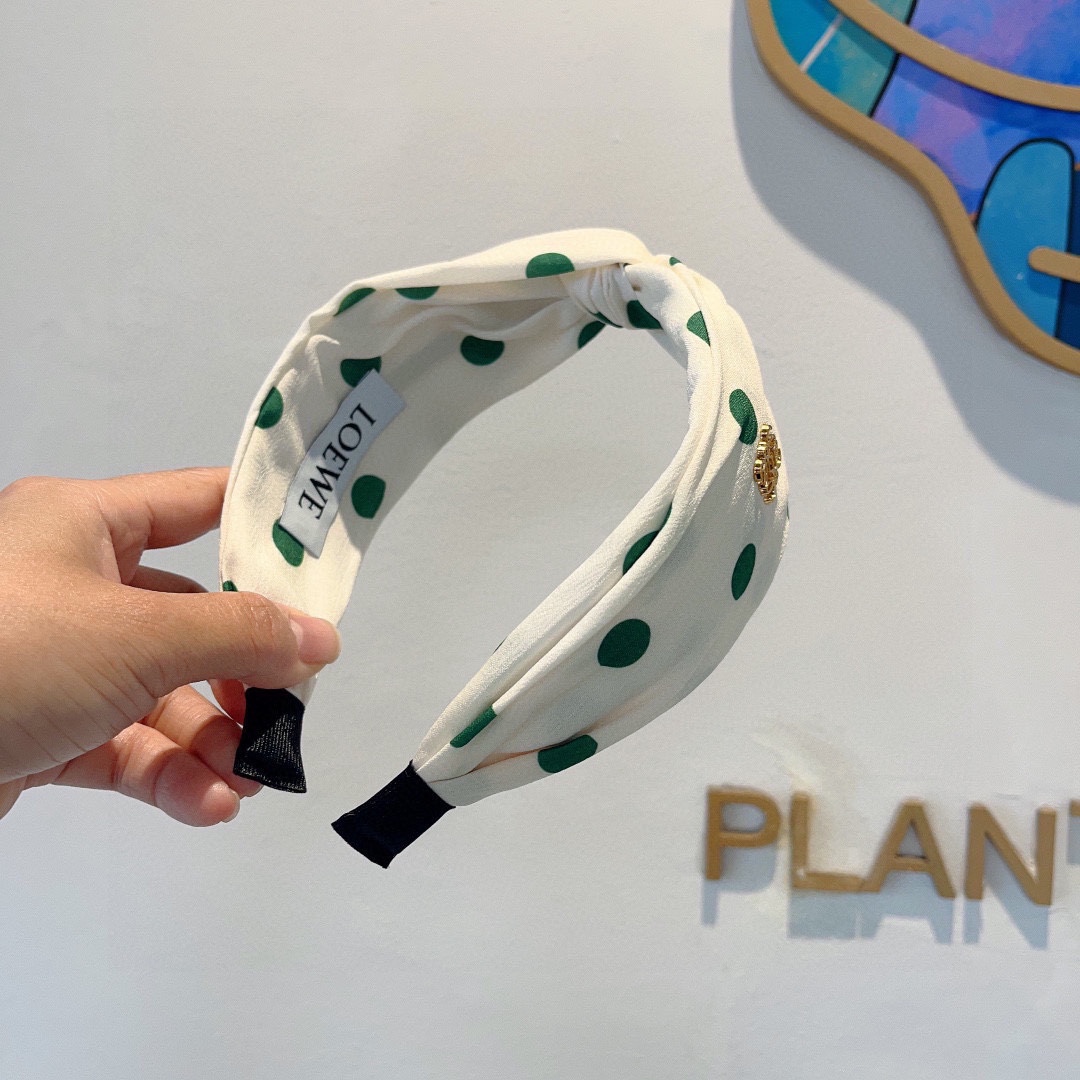 [TOP] LOEWE Polka Dot Headband - White