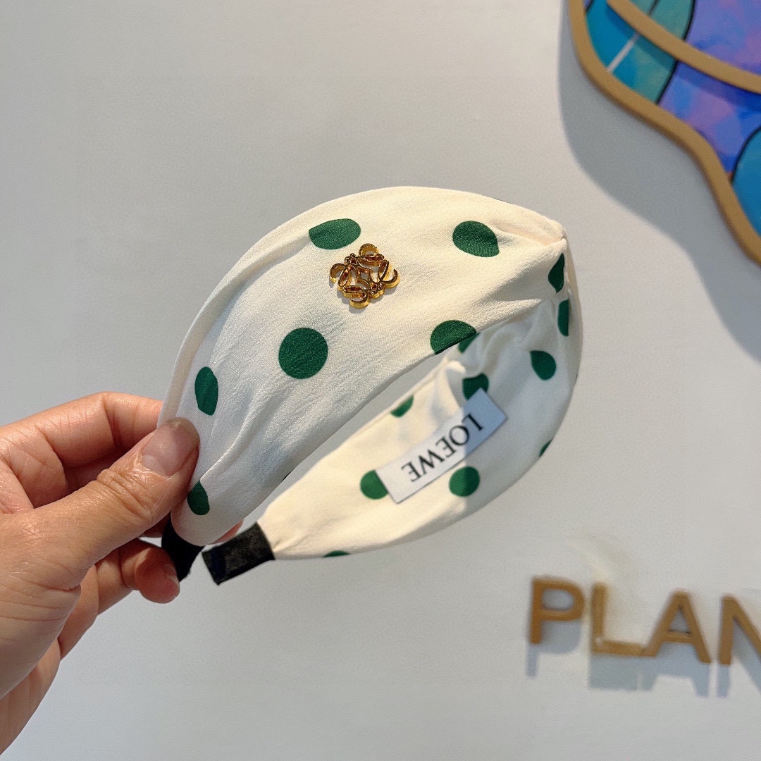 [TOP] LOEWE Polka Dot Headband - White