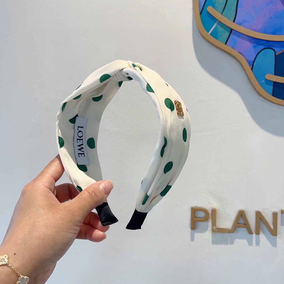 [TOP] LOEWE Polka Dot Headband - White