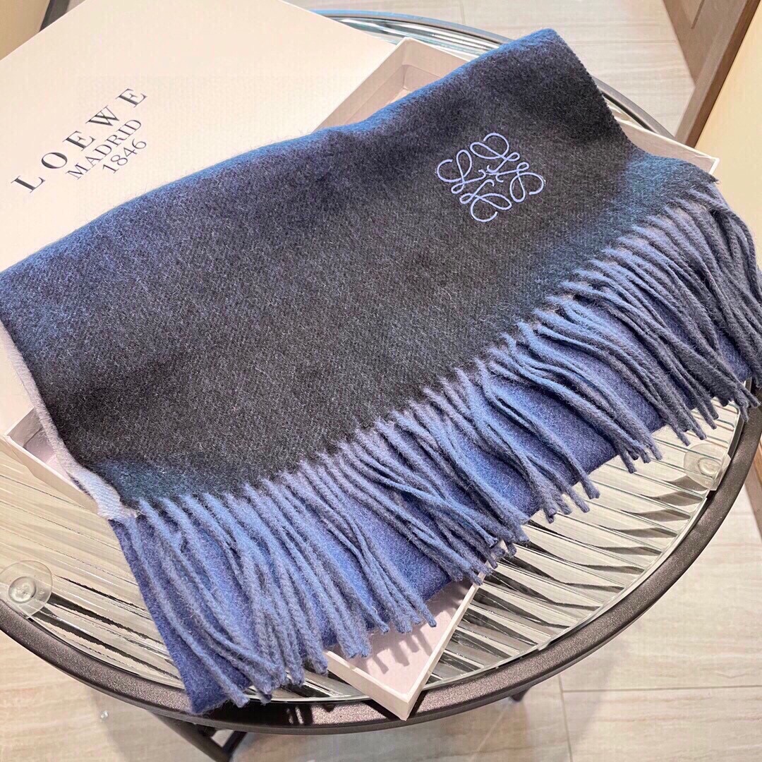 [TOP] LOEWE Wool Scarf 35x190cm - Blue