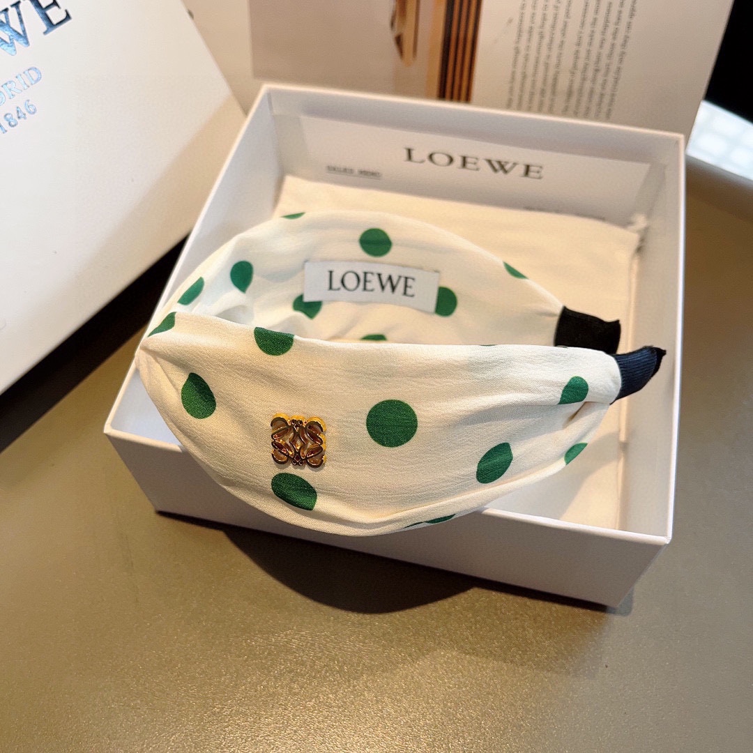 [TOP] LOEWE Polka Dot Headband - White