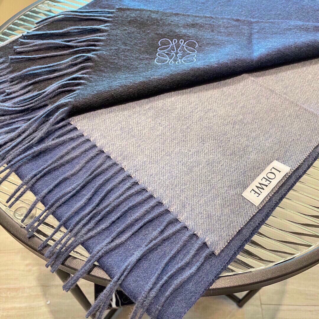 [TOP] LOEWE Wool Scarf 35x190cm - Blue