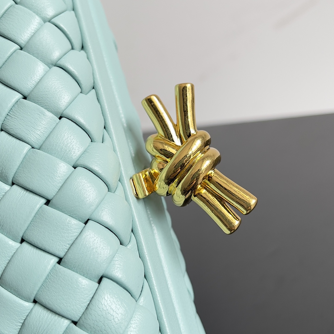 [TOP] Bottega Veneta BV Knot Weave Bag 20.5x6x12.5 cm - Mint Green