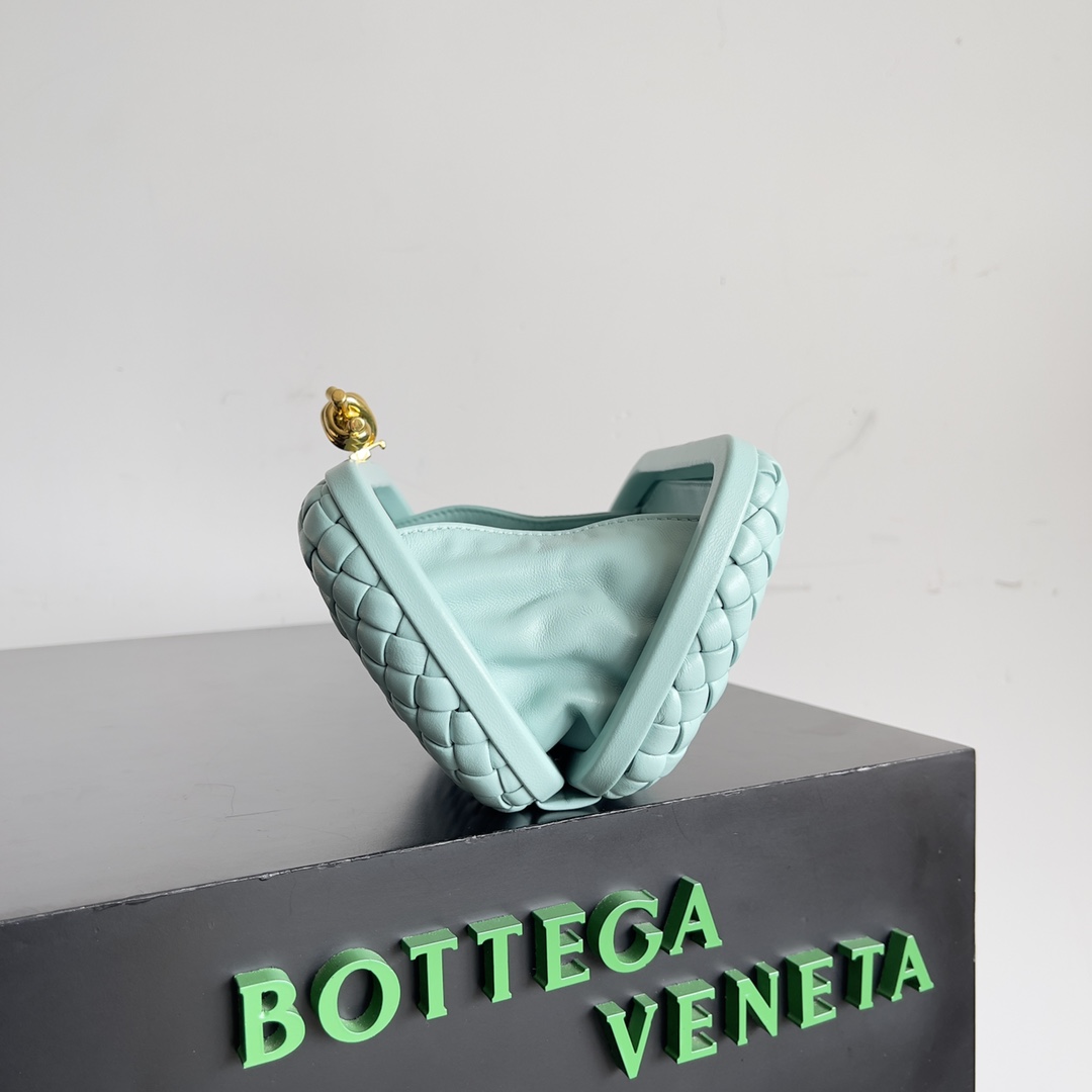 [TOP] Bottega Veneta BV Knot Weave Bag 20.5x6x12.5 cm - Mint Green