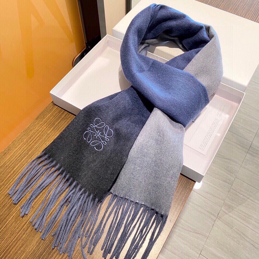 [TOP] LOEWE Wool Scarf 35x190cm - Blue