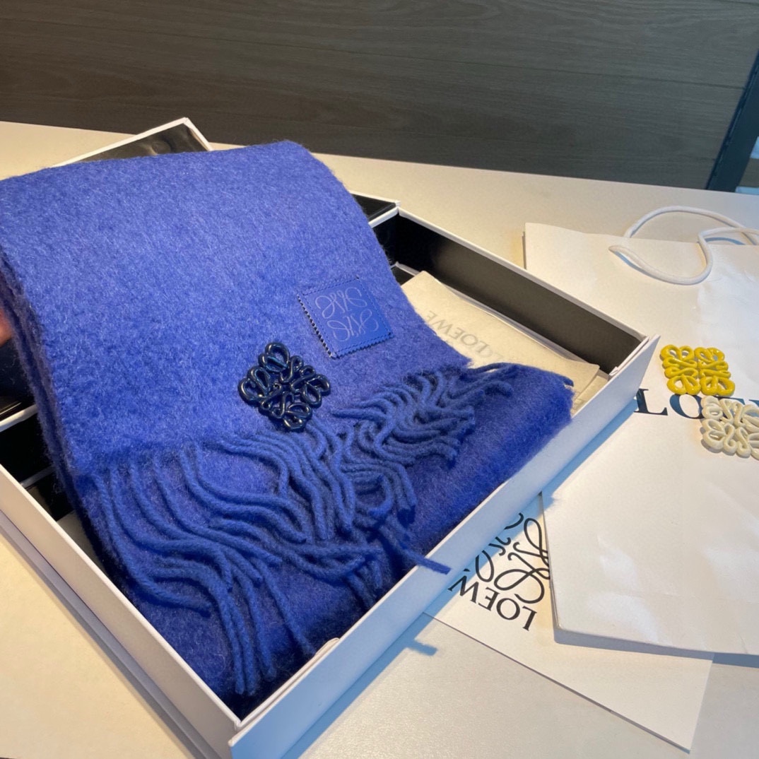 [TOP] LOEWE Wool Mohair Scarf 23x180cm - 2 Color