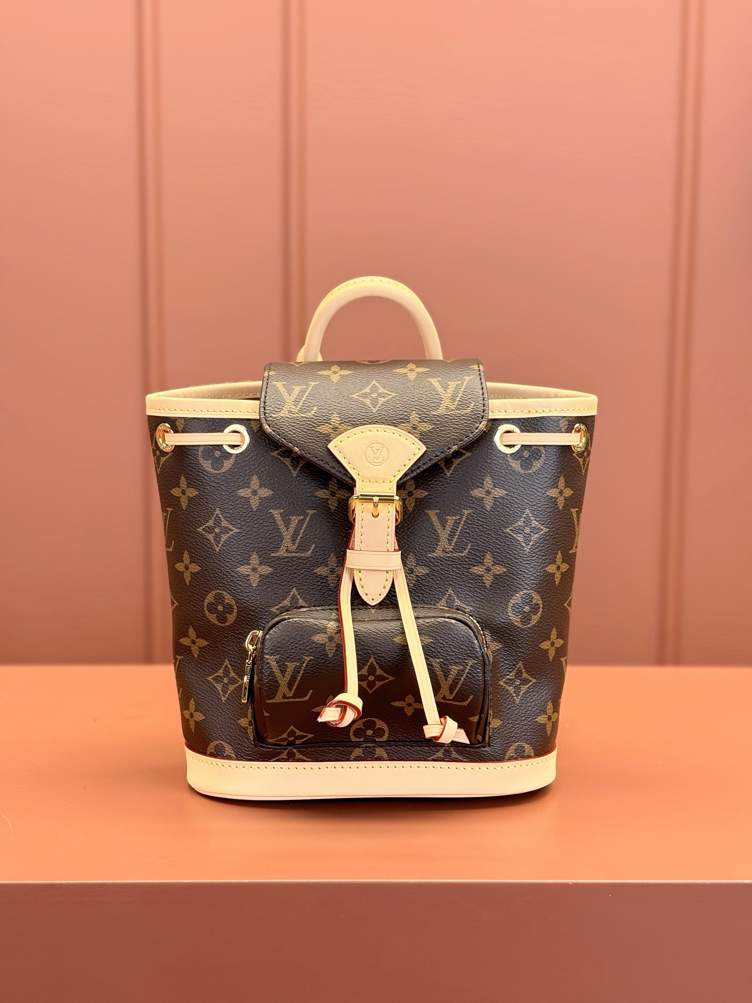 [TOP] Louis Vuitton LV Montsouris Backpack 28x30x18cm/24x25x12cm-Brown