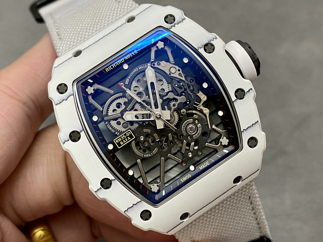 [TOP] Richard Mille Men's 35-01 RAFAEL NADAL Watch -White
