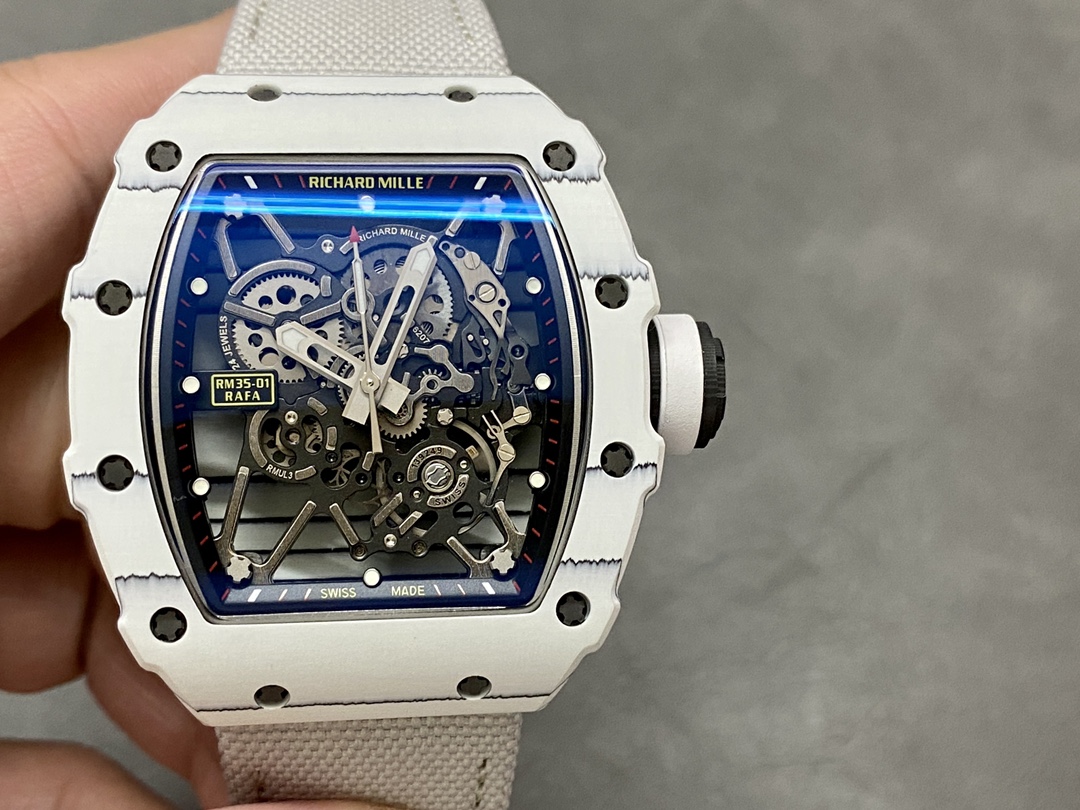 [TOP] Richard Mille Men's 35-01 RAFAEL NADAL Watch -White
