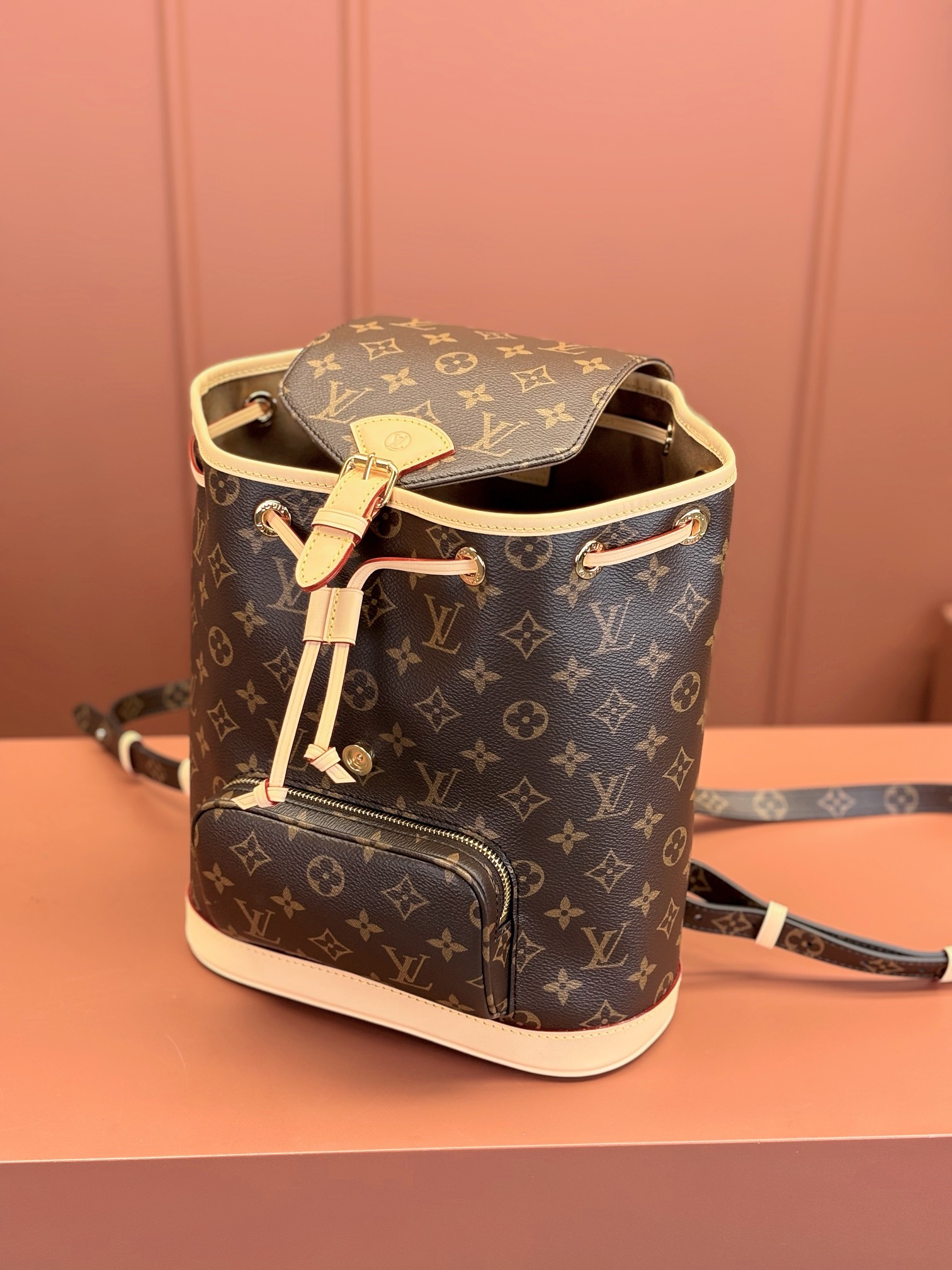 [TOP] Louis Vuitton LV Montsouris Backpack 28x30x18cm/24x25x12cm-Brown