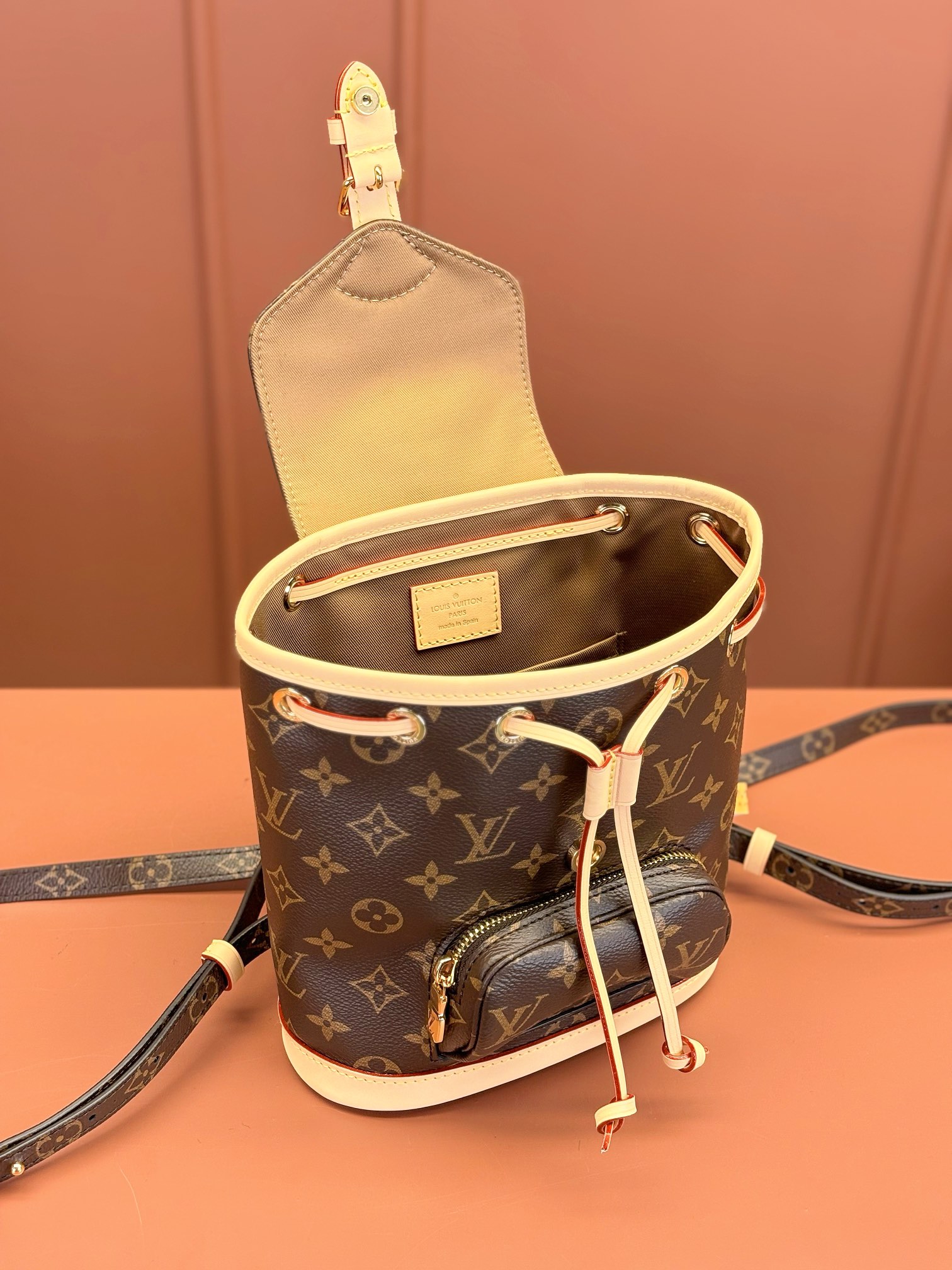 [TOP] Louis Vuitton LV Montsouris Backpack 28x30x18cm/24x25x12cm-Brown