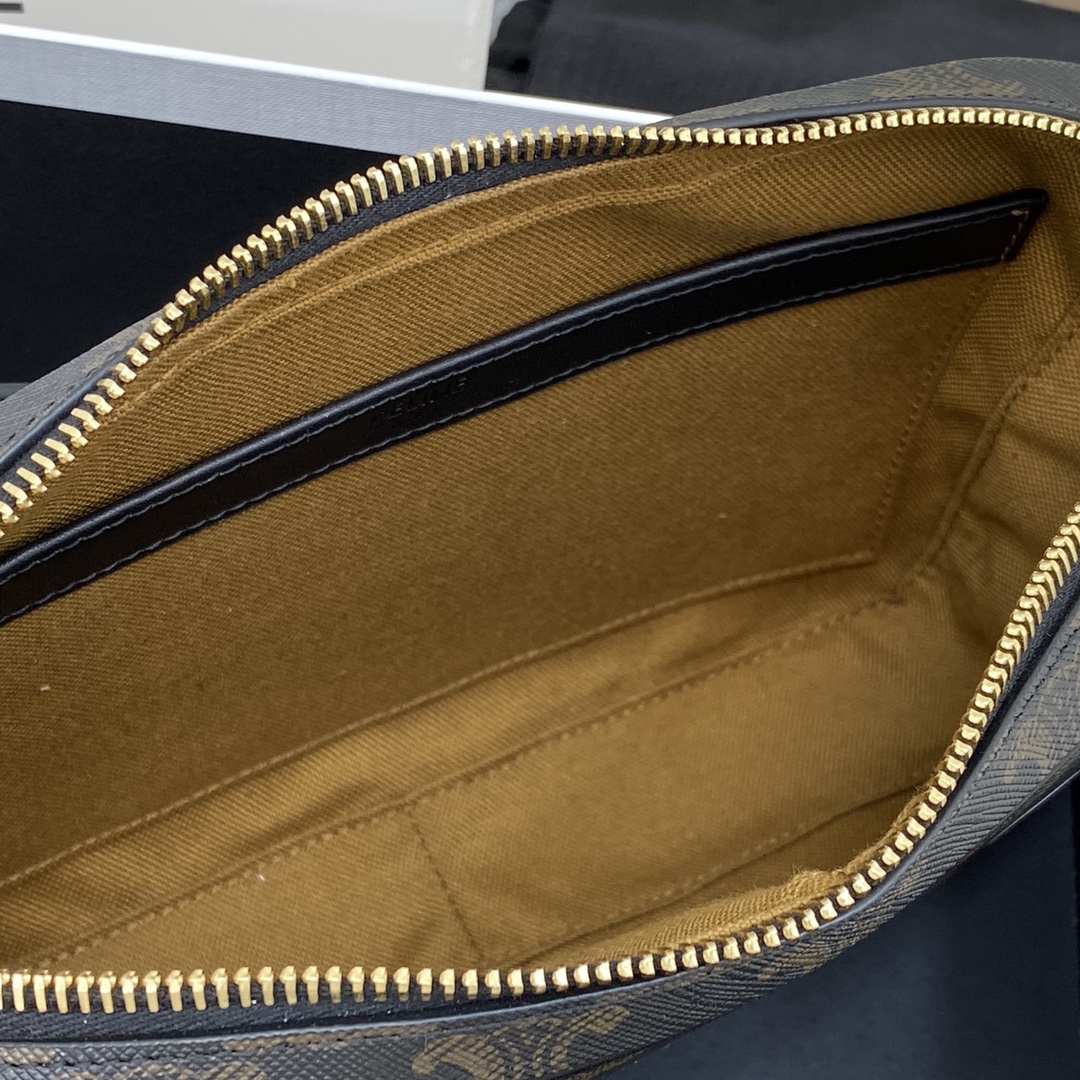 [TOP] CELINE Faux Cow Leather Messenger Bag 23*15*5cm - Black