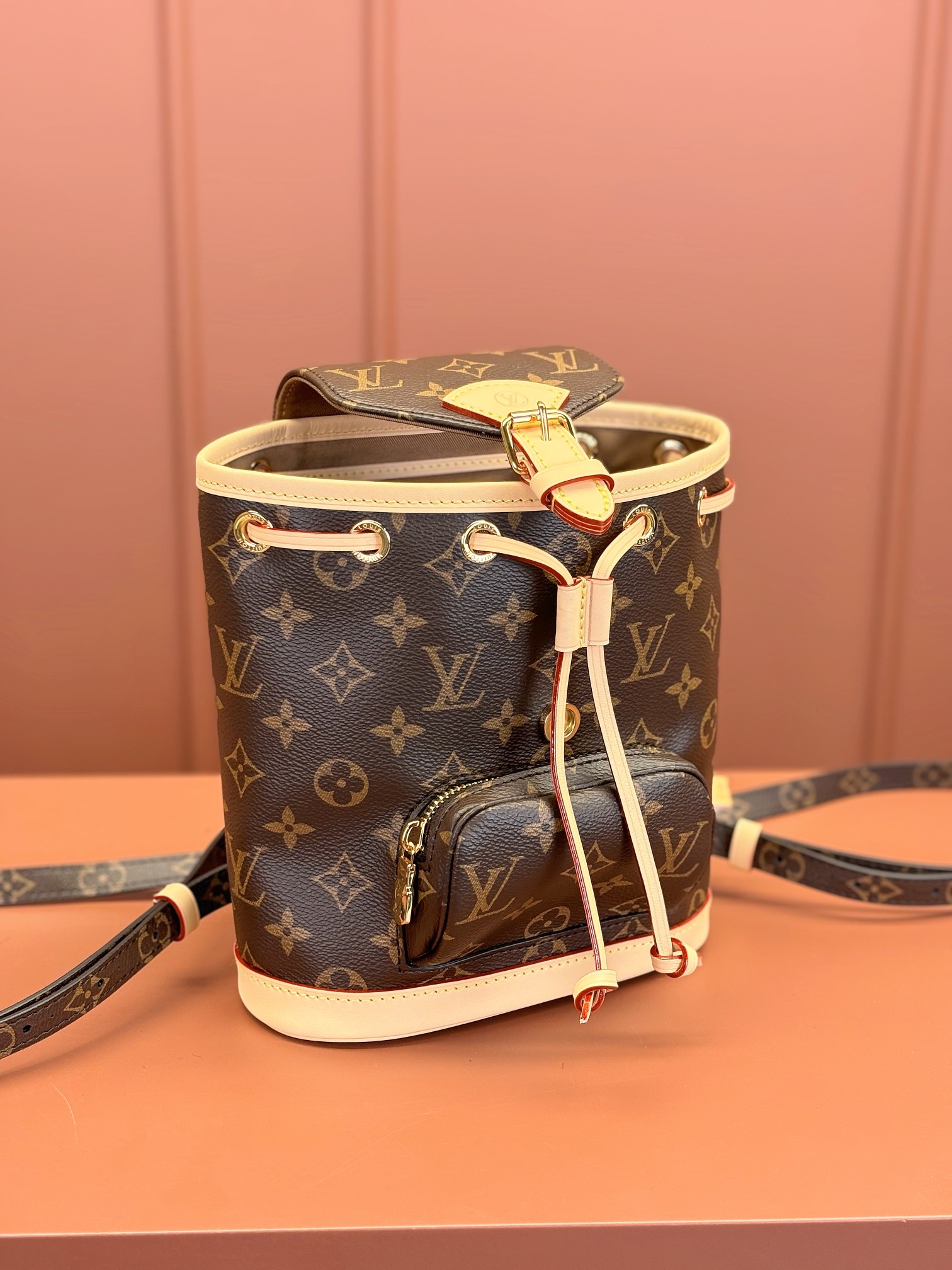 [TOP] Louis Vuitton LV Montsouris Backpack 28x30x18cm/24x25x12cm-Brown