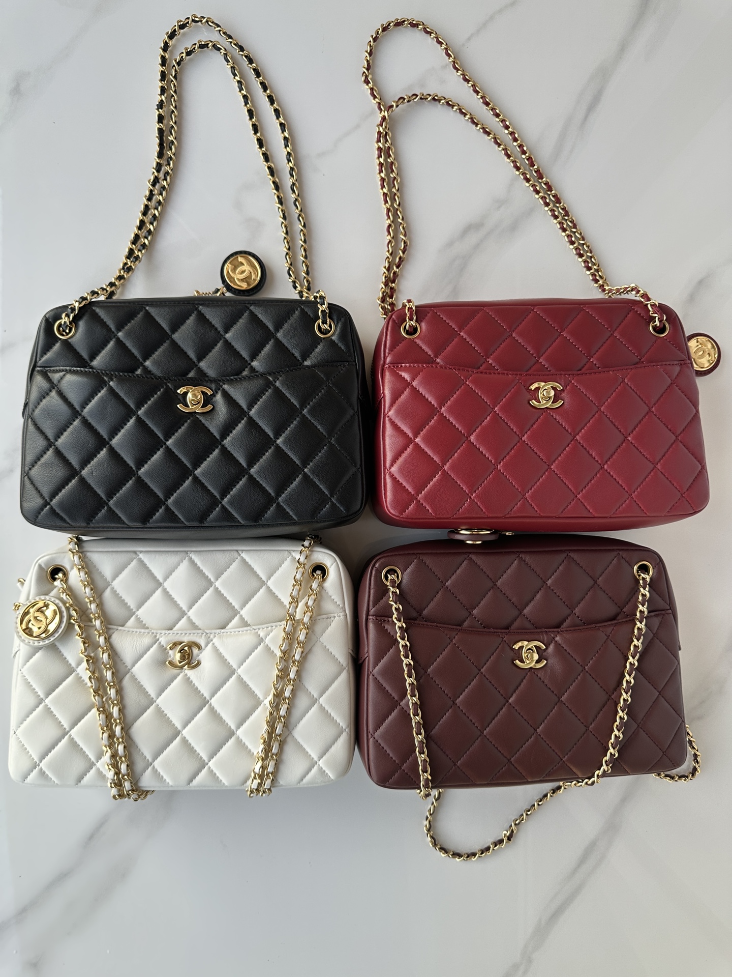 [TOP] CHANEL Lambskin Quilted Timeless Camera Case 25X17X8cm/19X12X5cm -4 Color